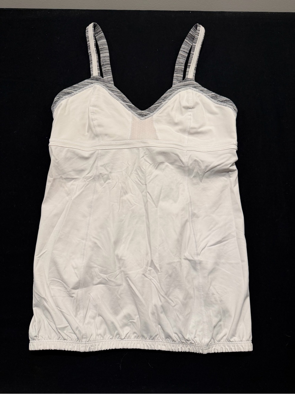 Lululemon Women's White Camisole Tank with Striped Trim
